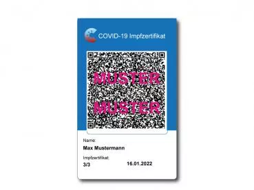 Covid 19 Vaccination certificate on plastic cards