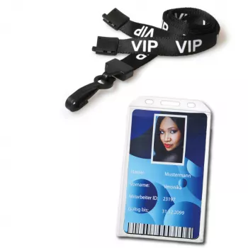 Lanyard Black with VIP Card Holder Portrait