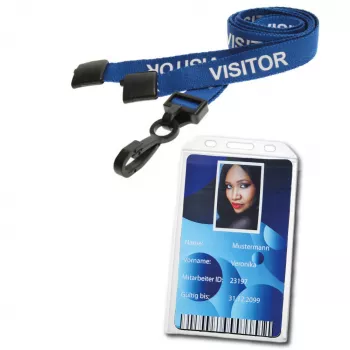 Lanyard Blue with Visitor Card Holder Portrait