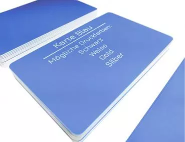 Plastikkarte blau mit Unterschriftfeld