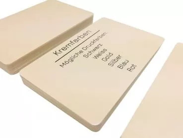 Plastic card creme with signature panel