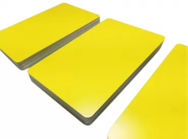 plastic card yellow matt finish