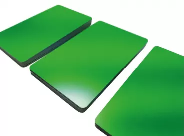 plastic card green matt finish