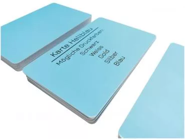 plastic card light blue with signature pane