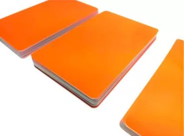 plastic card orange with signature panel