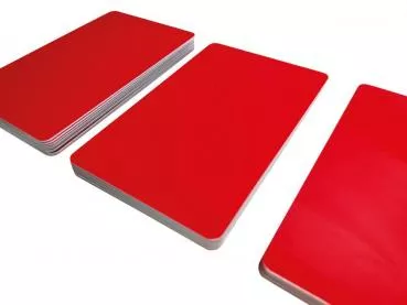 plastic card red with signature panel