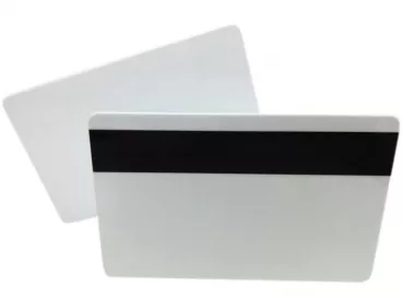 Plastic card white with magnetic strip