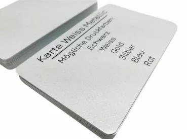 plastic card metallic white with signature panel