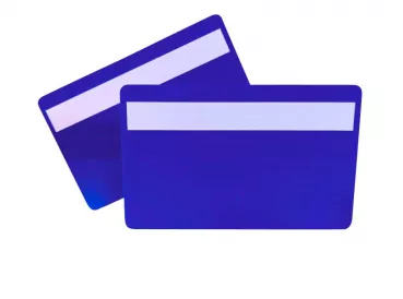 Plastikkarte dunkelblau mit Unterschriftfeld
