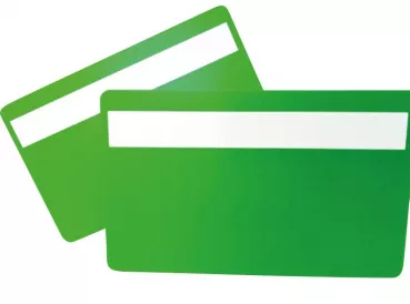 plastic card green matte with signature panel