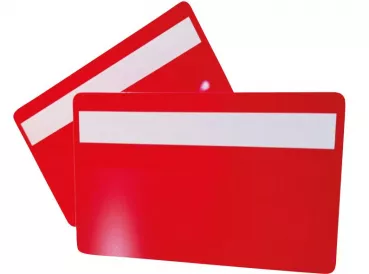 Plastikkarte rot mit Unterschriftfeld