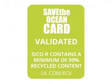 Plastikkarten weiß Save the Ocean Zertifikat