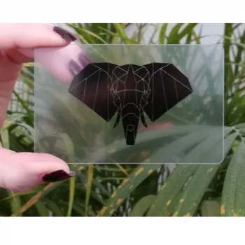 Transparente Plastikkarte in Schwarz bedruckt