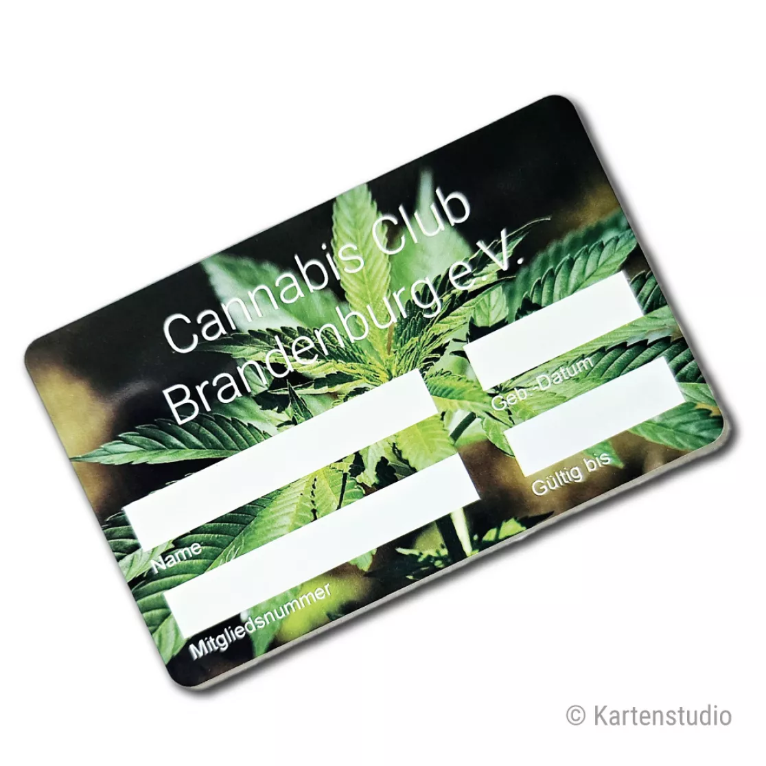 Cannabis Club Mitgliedskarte Vorderseite
