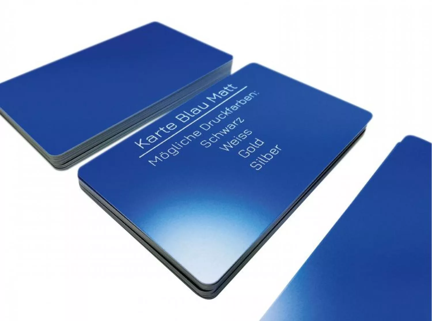 Plastikkarte blau matt mit Unterschriftfeld