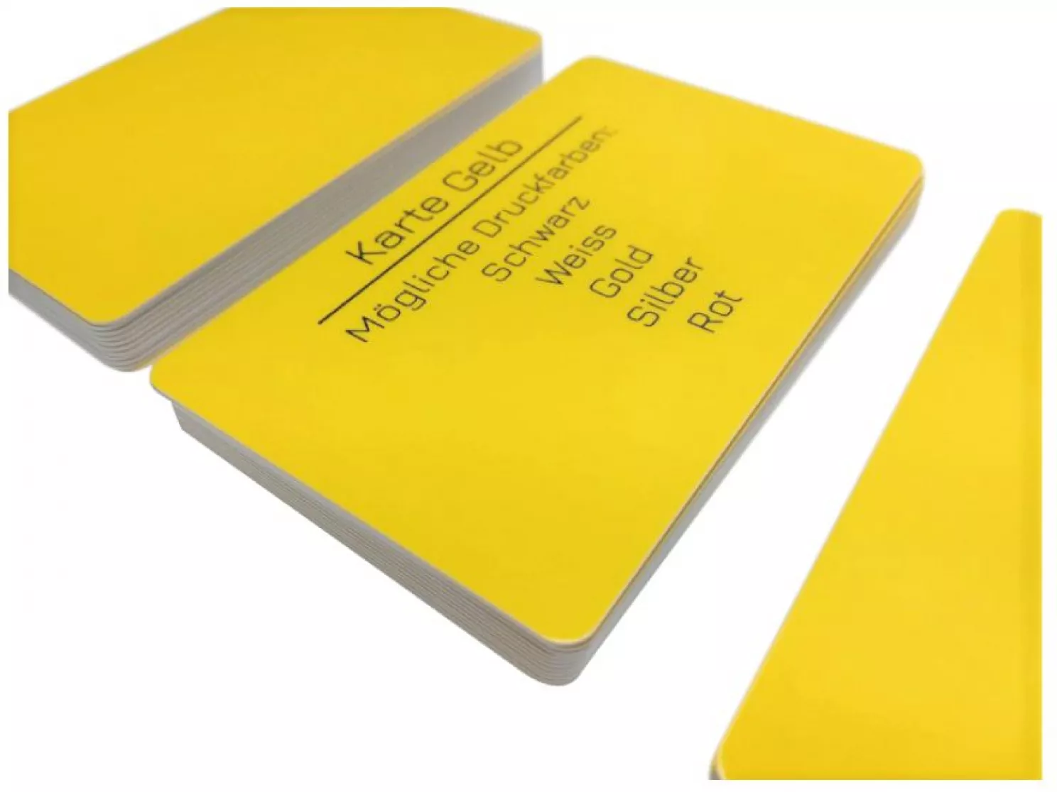 Plastikkarte gelb mit Unterschriftfeld