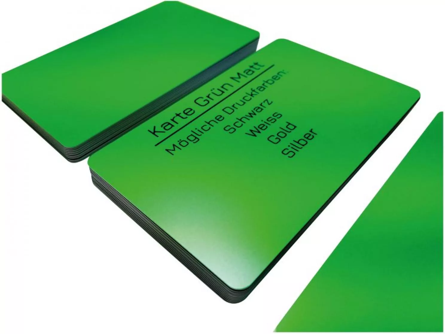 Plastikkarte grün matt mit Unterschriftfeld