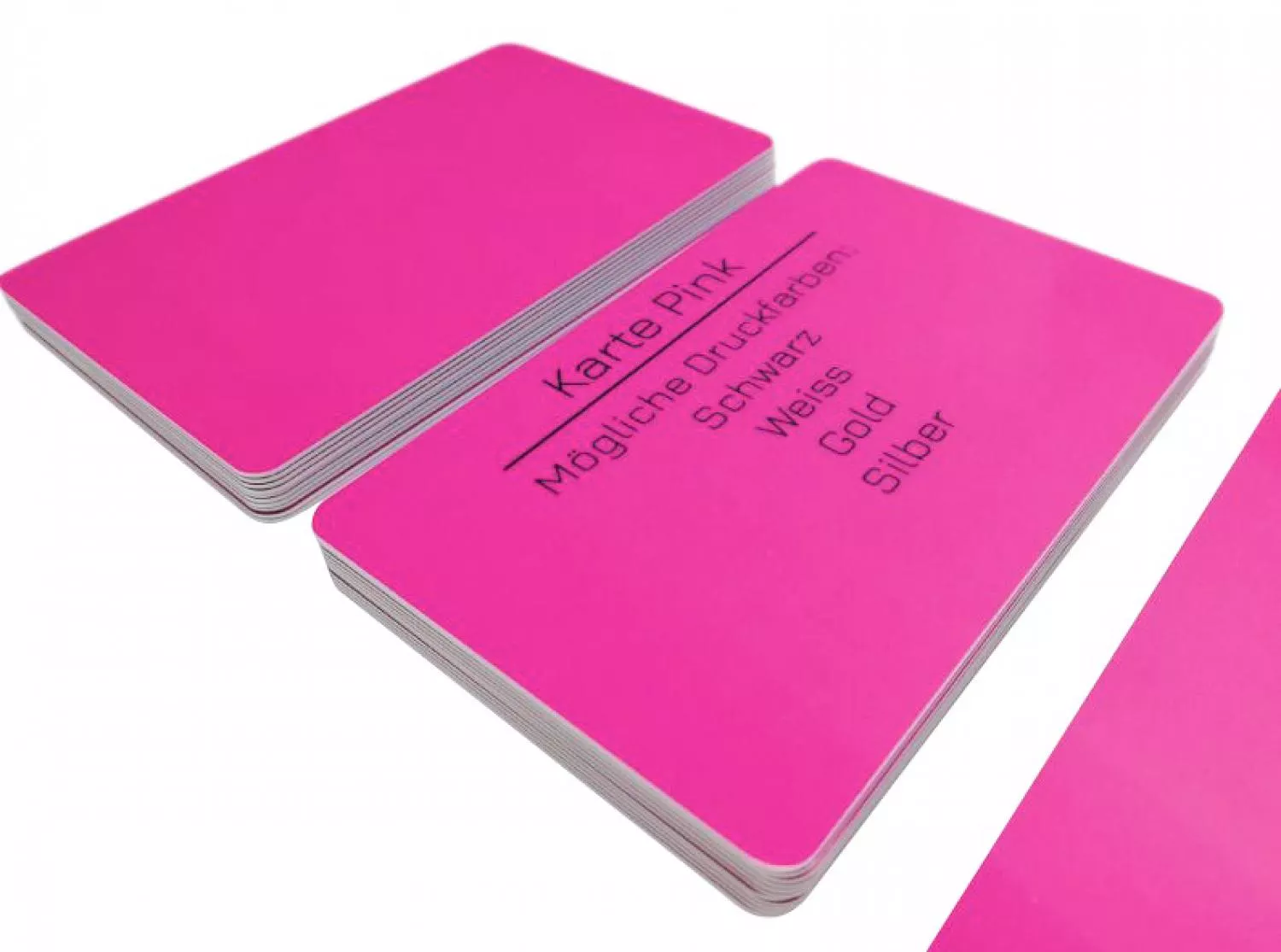 Plastikkarte pink mit Unterschriftfeld