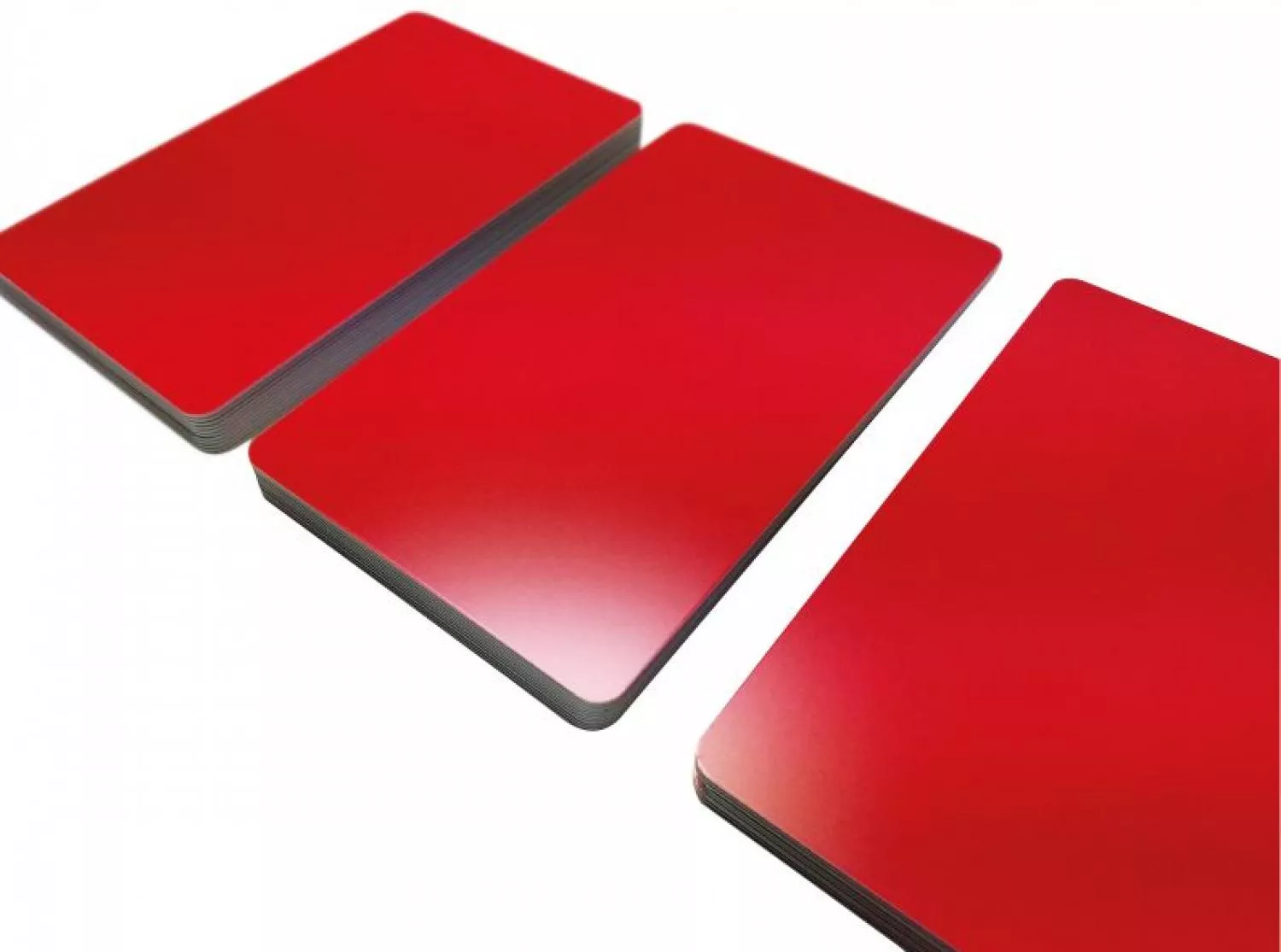 plastic card red matt finish thin
