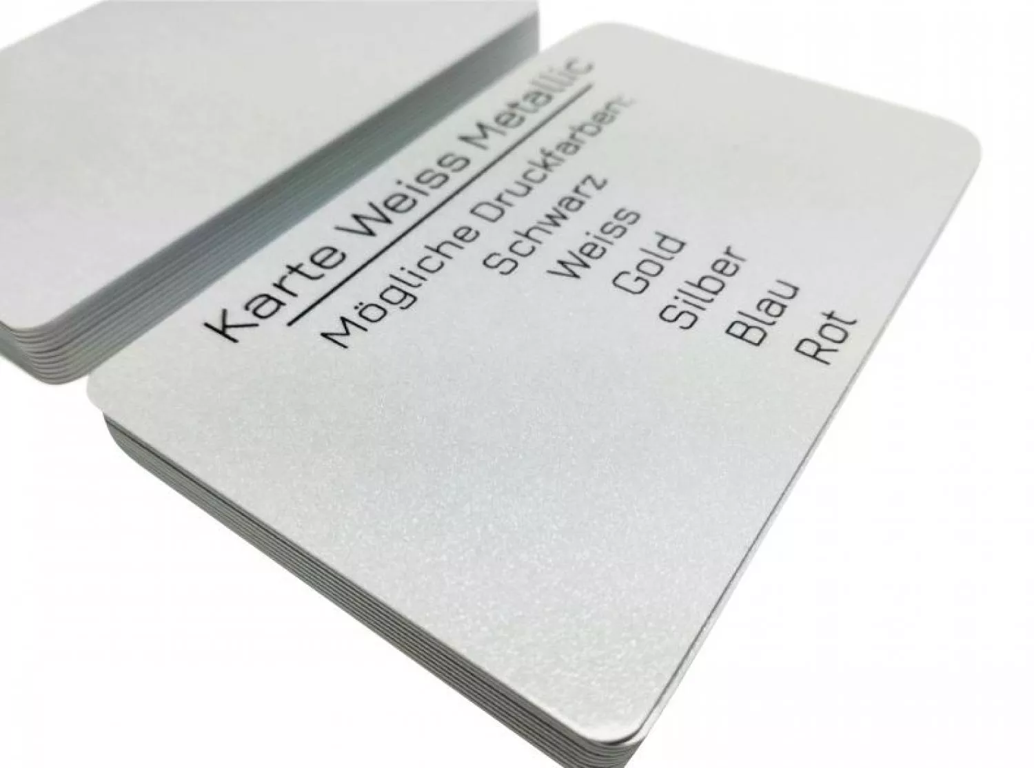 Plastikkarte weiß metallic mit Unterschriftfeld