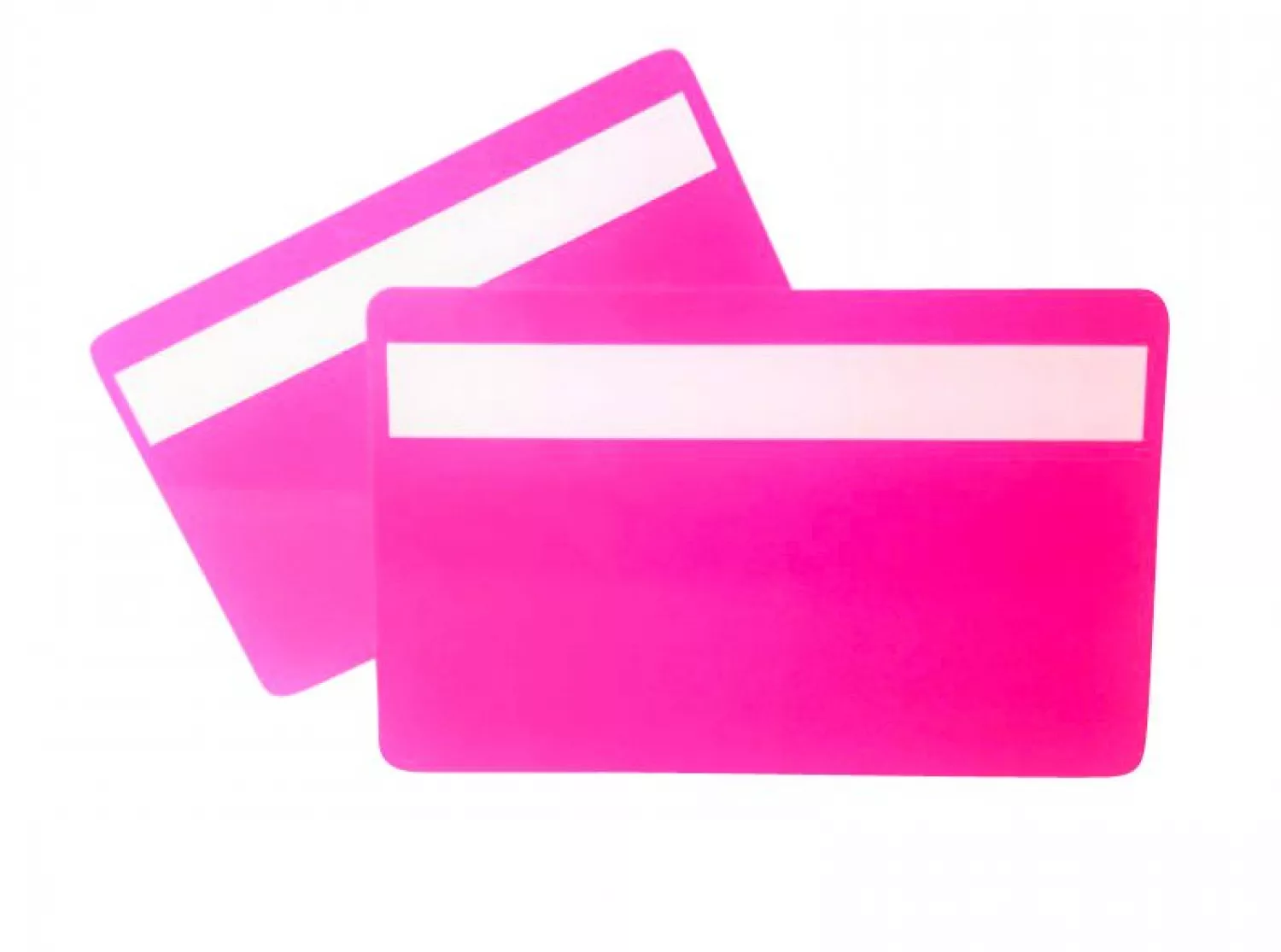 Plastikkarte neon pink mit Unterschriftfeld