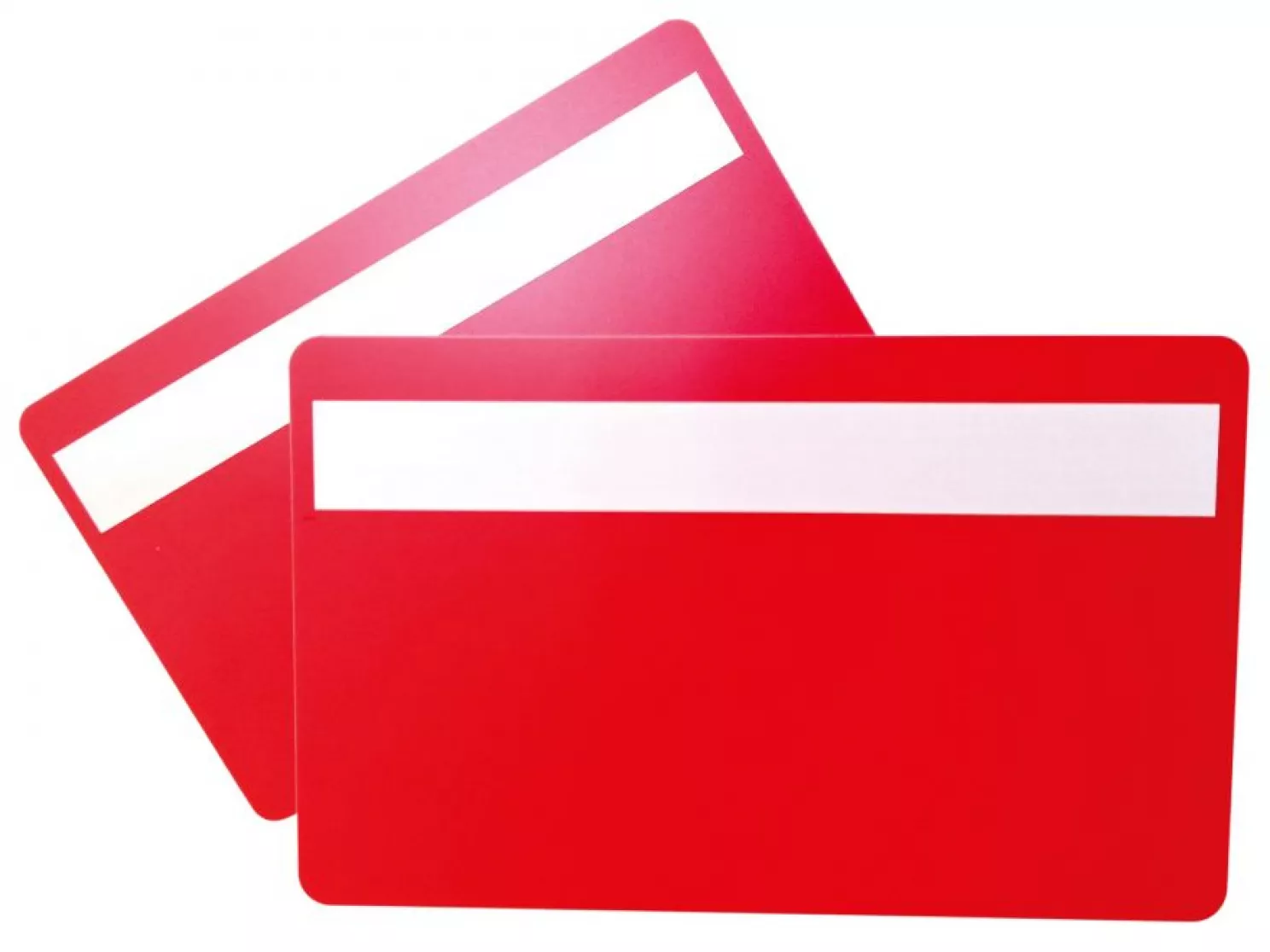 plastic card red matte with signature panel