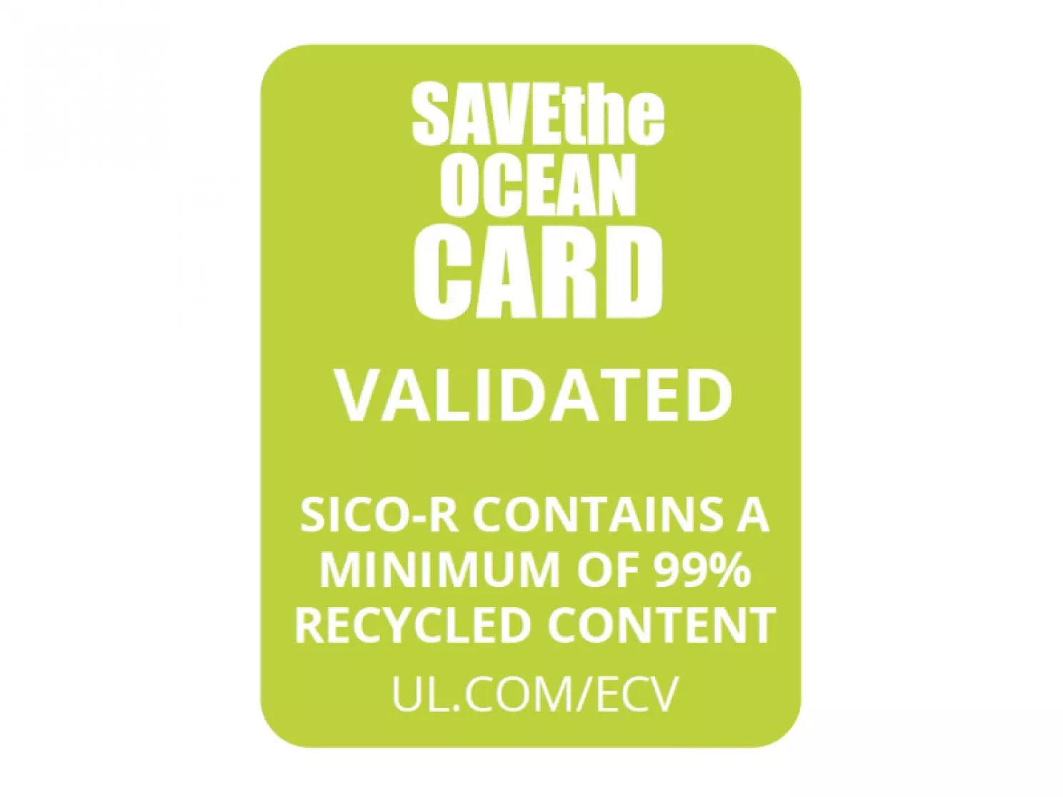 Plastic cards white save the ocean certification