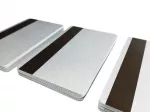 Plastikkarte silber mit magnetstreifen LoCo 300oe