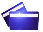 Plastikkarte dunkelblau metallic mit Unterschriftfeld