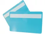 Plastikkarten Hellblau mit Unterschriftfeld