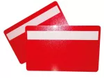 Plastikkarten Rot Metallic mit Unterschriftfeld